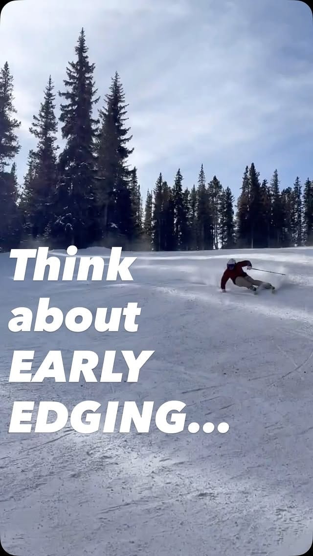 Early edging starts with the release, frame from the video